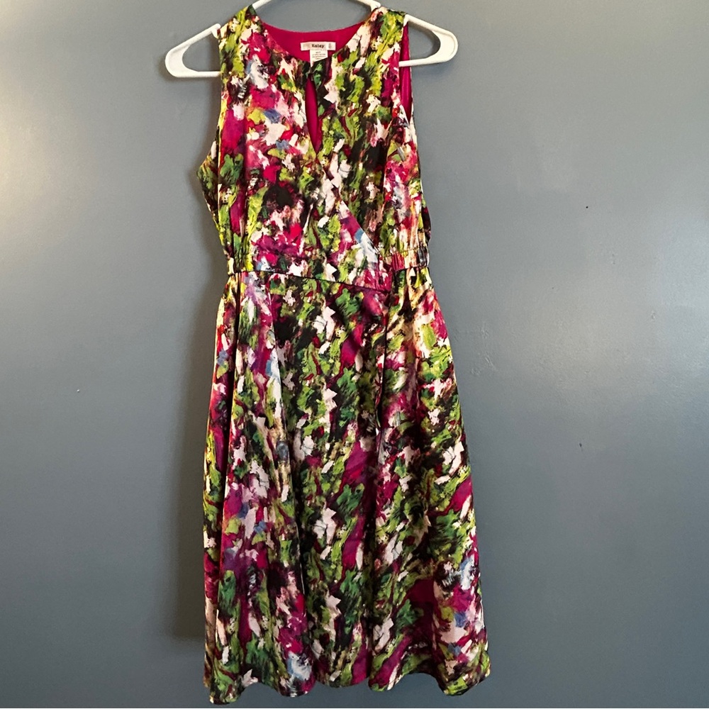 Esley Pink and Green Floral Dress